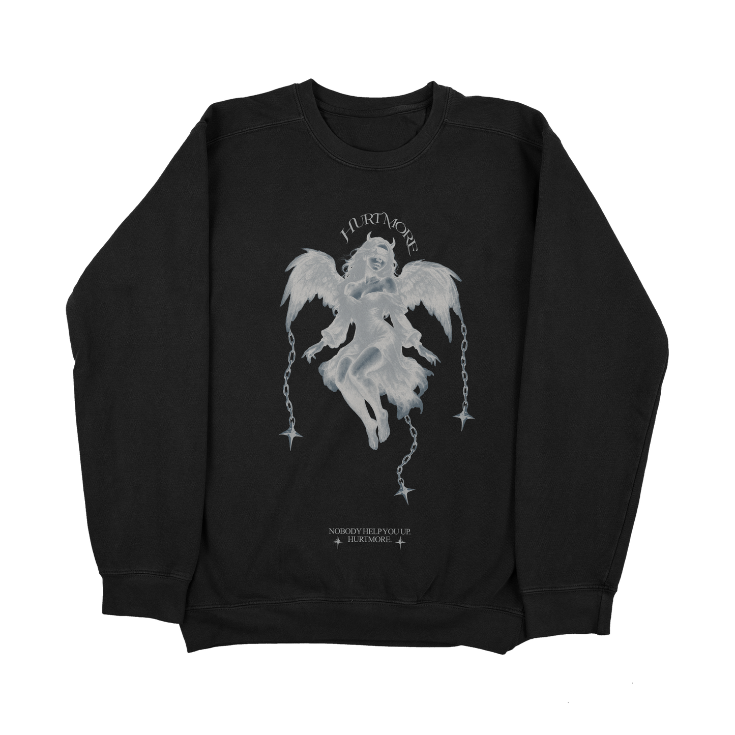 No Help Black Sweatshirt - HurtingPeace
