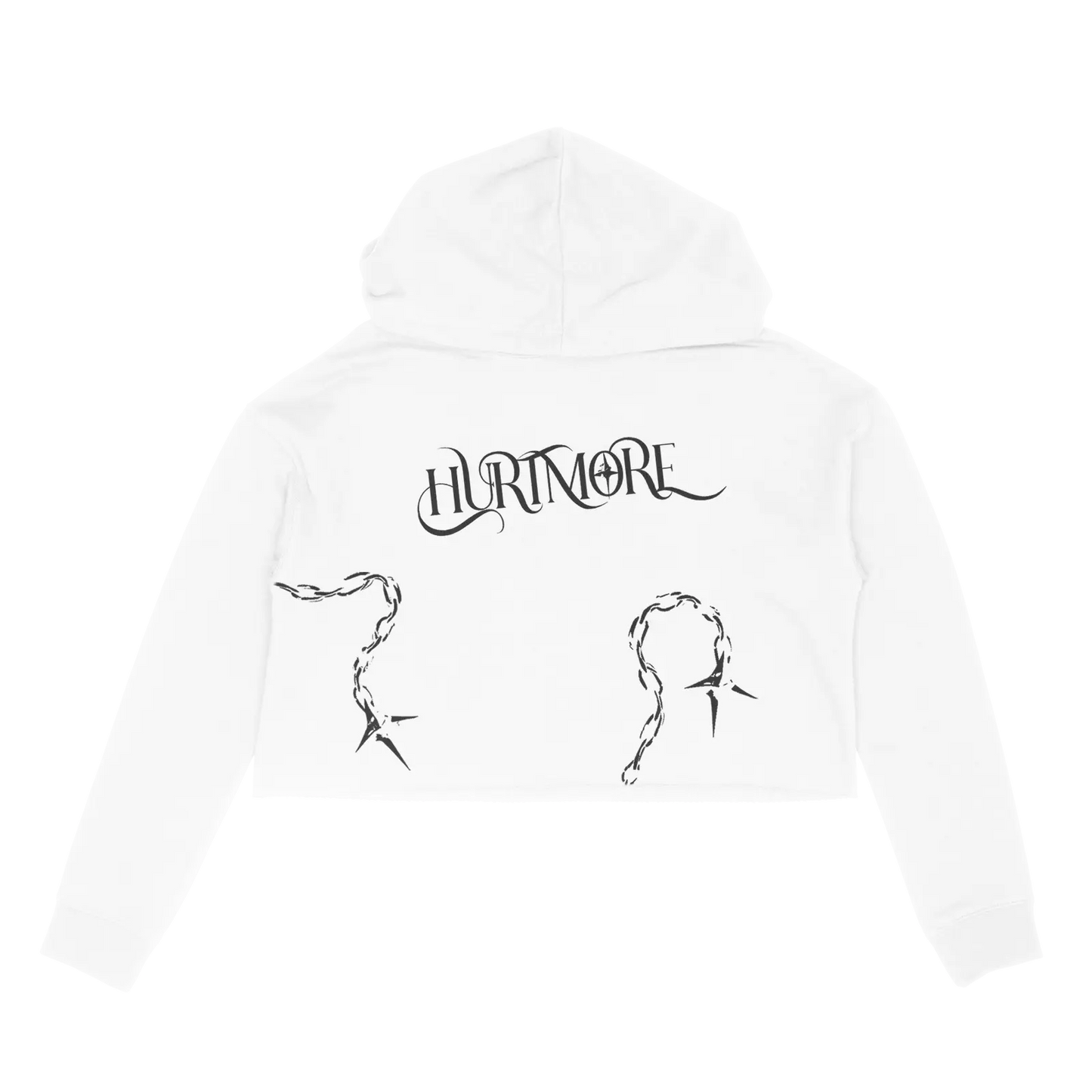 HURTMORE White Crop Hoodie - HurtingPeace