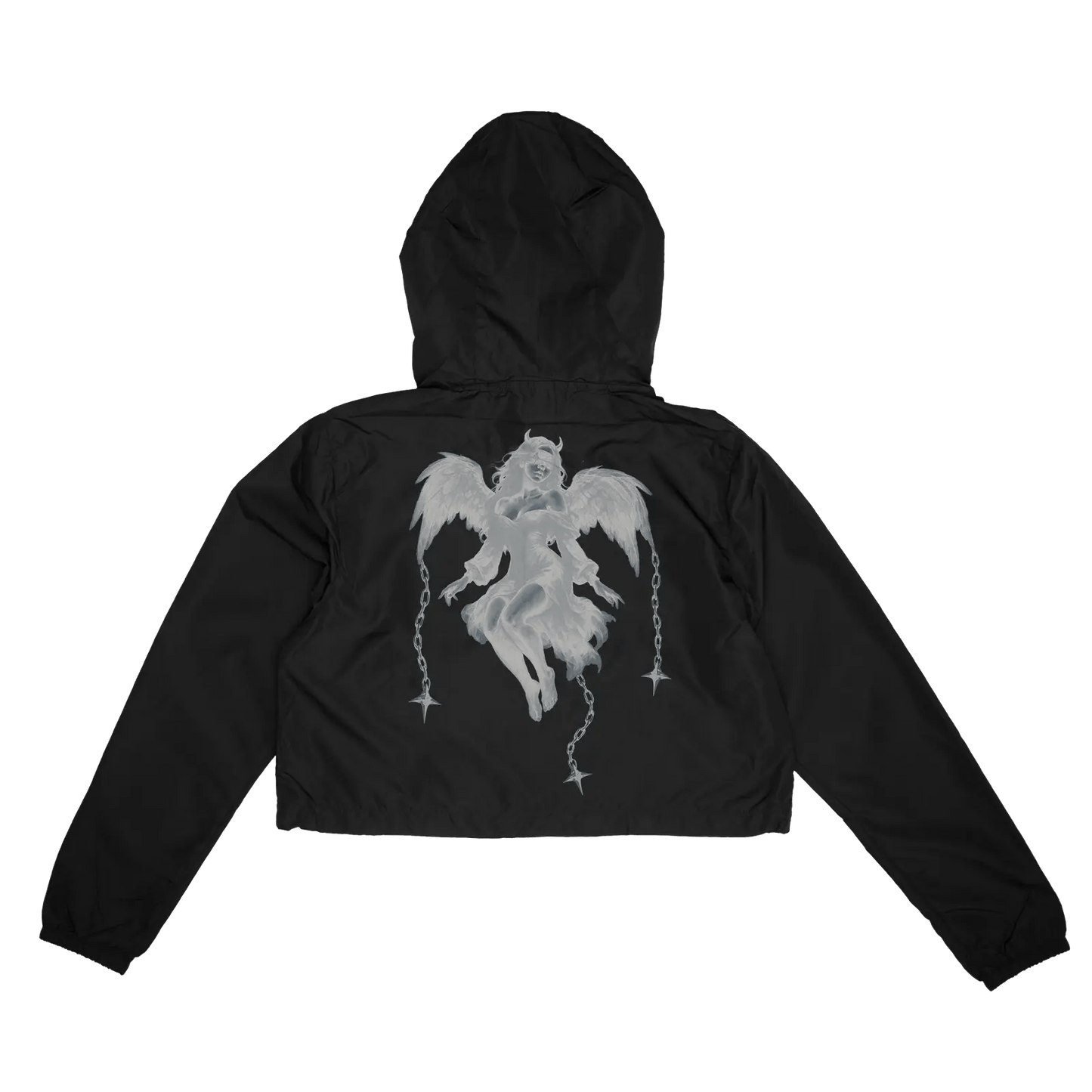No Help Black Crop Windbreaker - HurtingPeace
