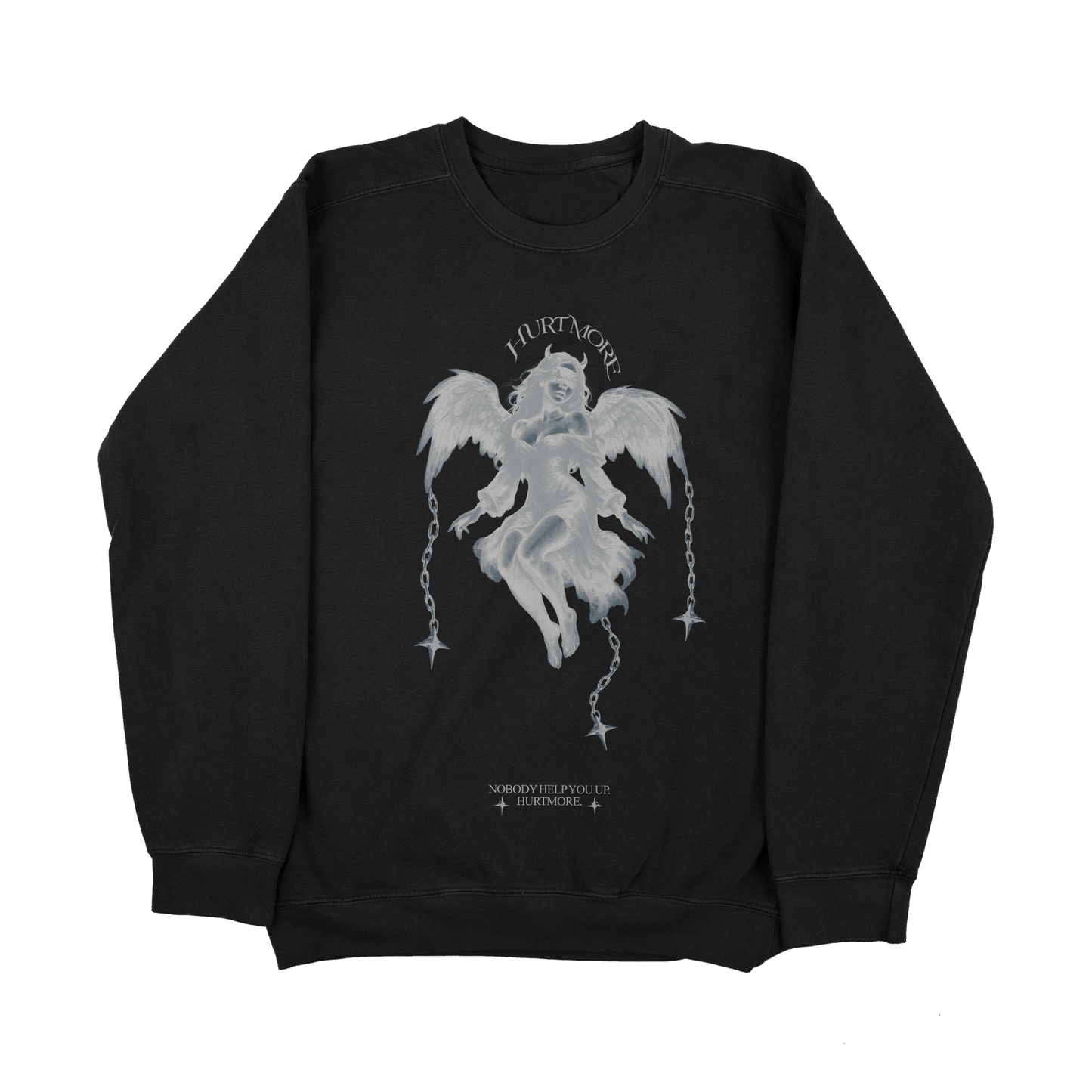 No Help Black Sweatshirt - HurtingPeace