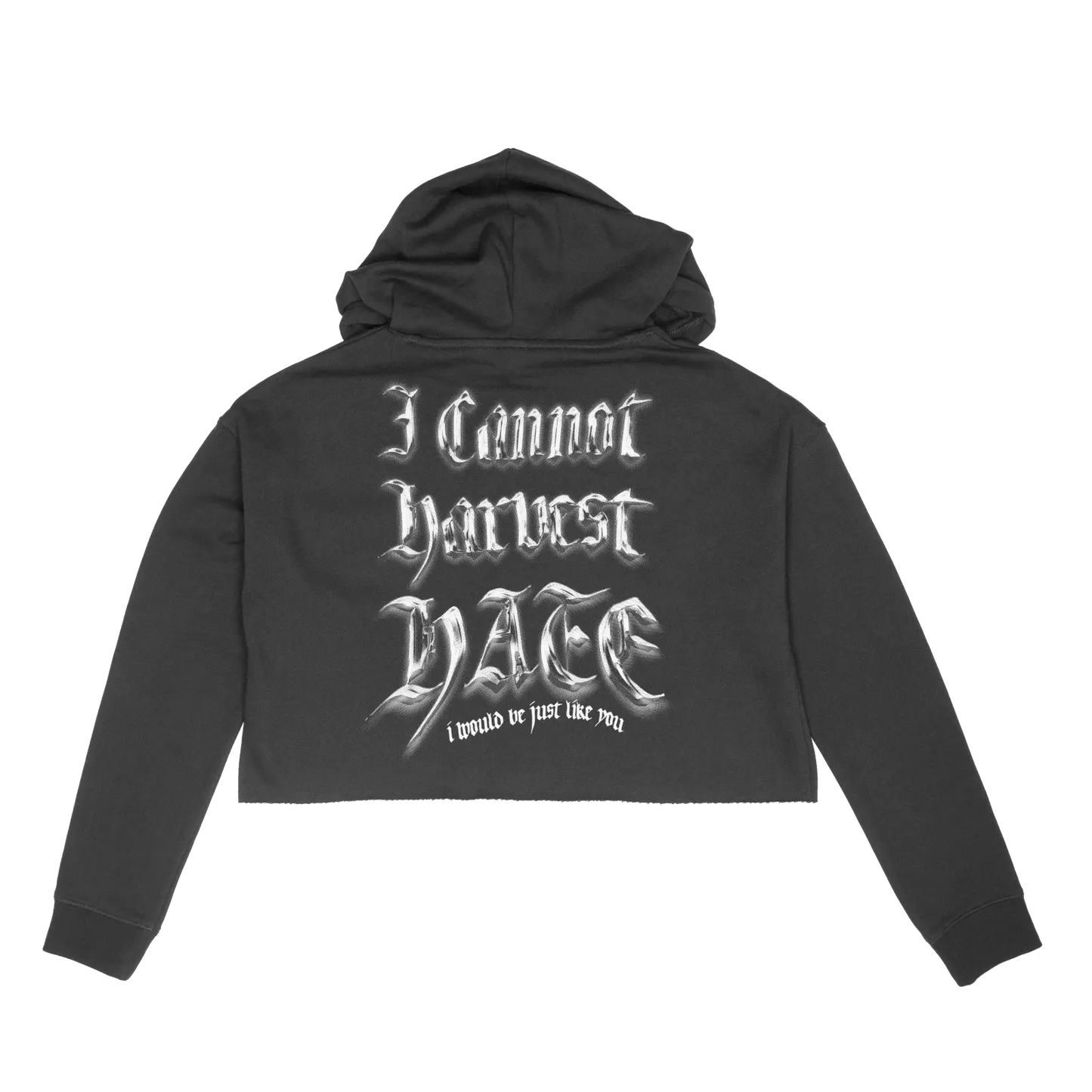 Peaceful Black Crop Hoodie - HurtingPeace