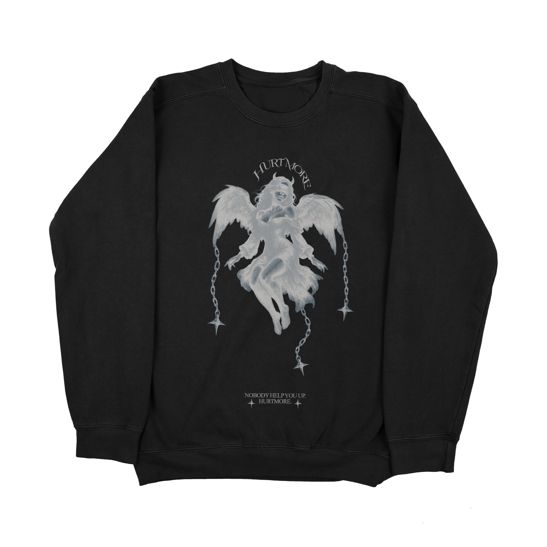 No Help Black Sweatshirt - HurtingPeace