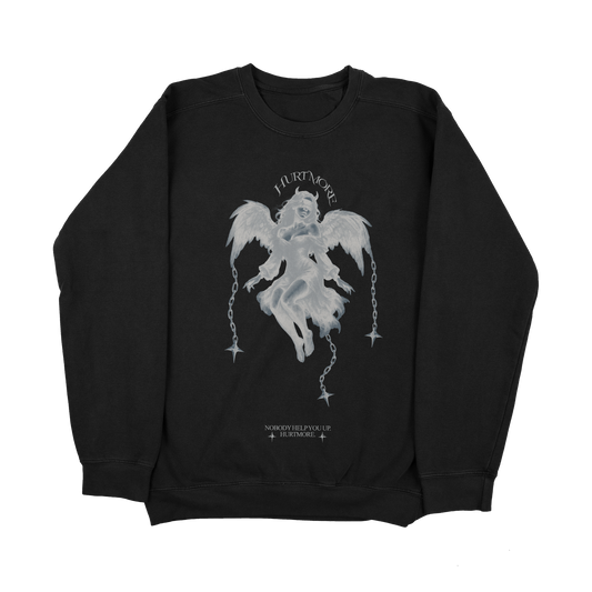 No Help Black Sweatshirt - HurtingPeace