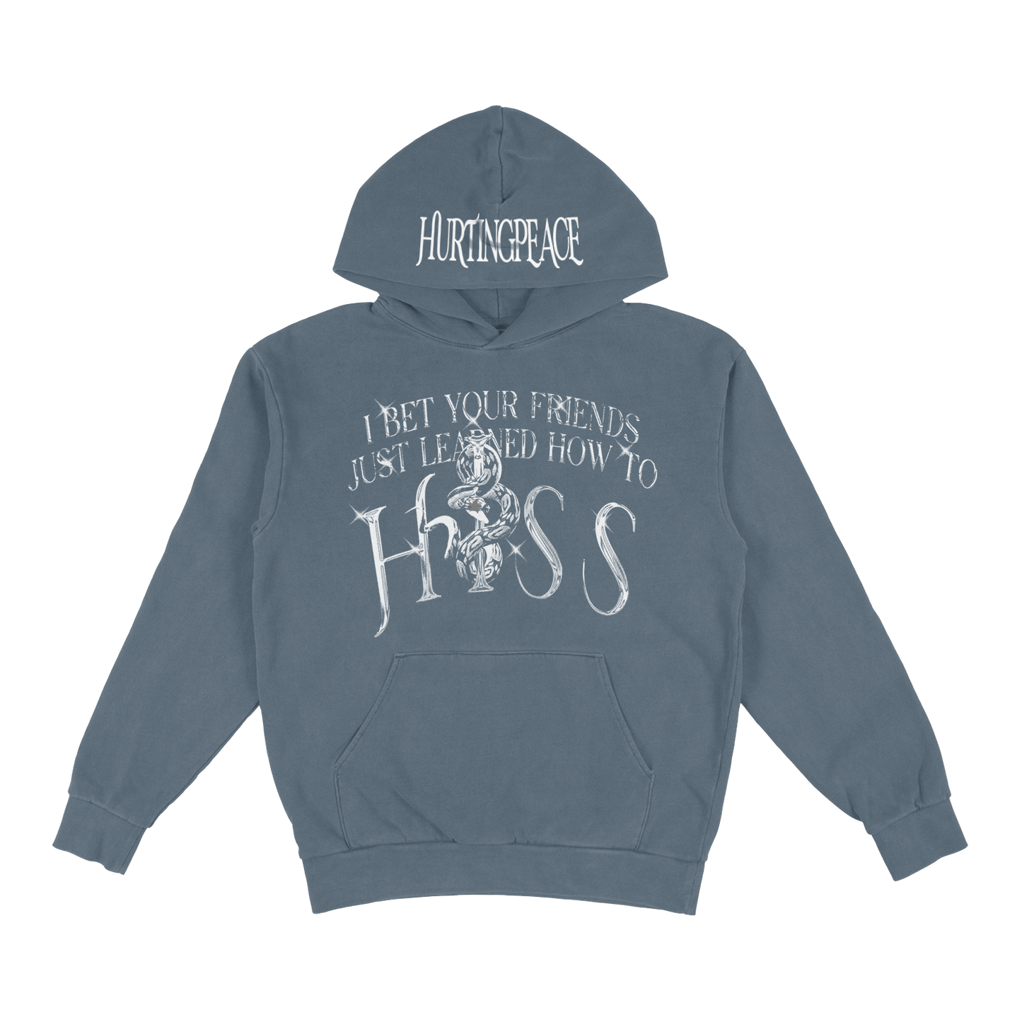 Hiss Blue Hoodie - HurtingPeace