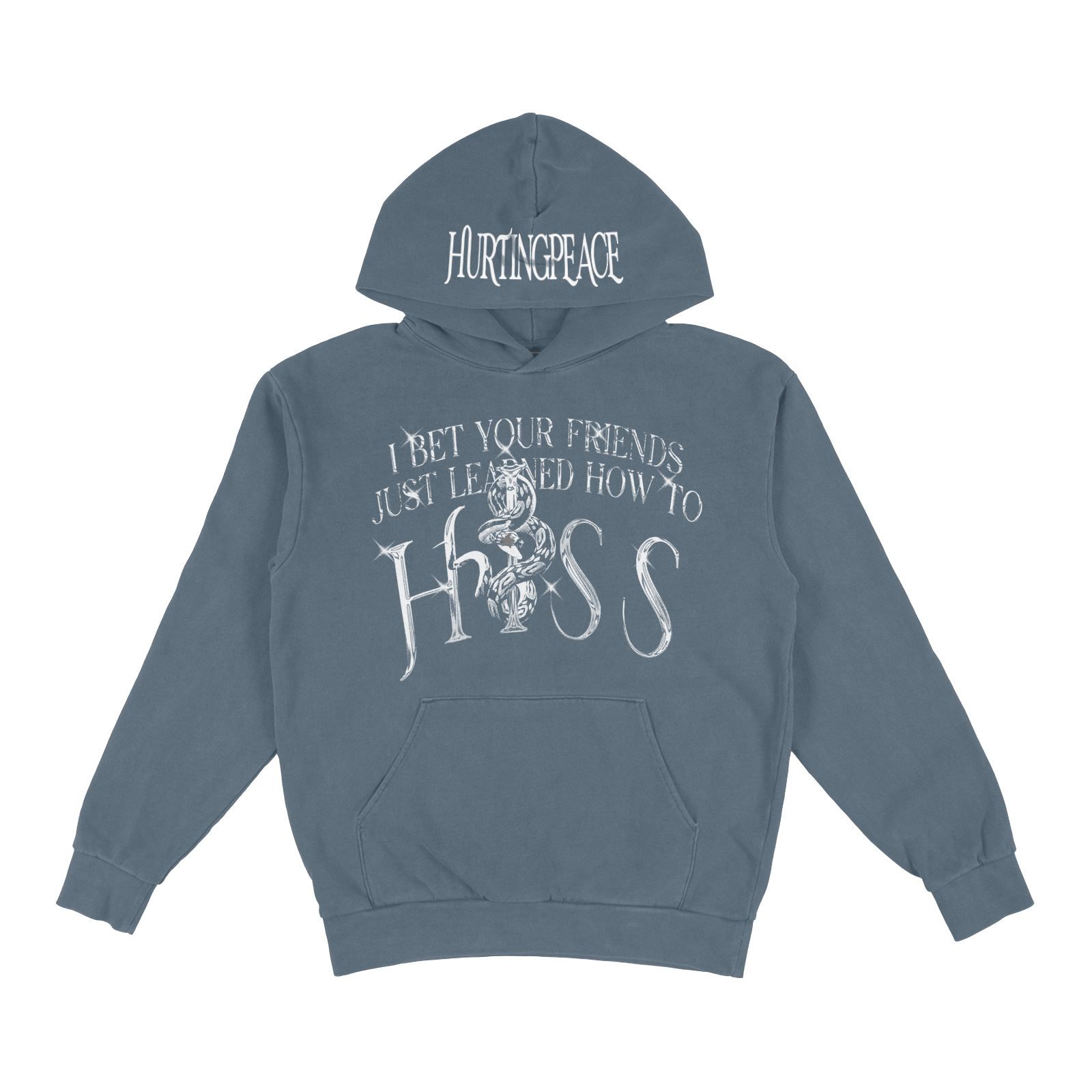 Hiss Blue Hoodie - HurtingPeace