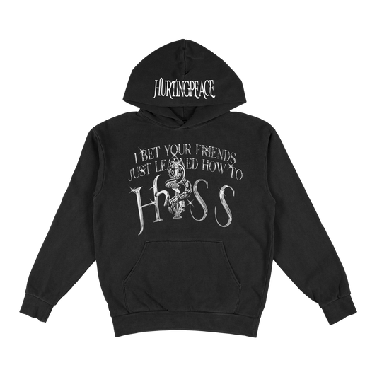 Hiss Black Hoodie - HurtingPeace