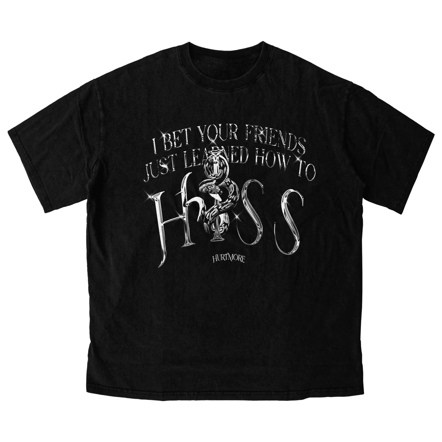 Hiss Black Tee - HurtingPeace