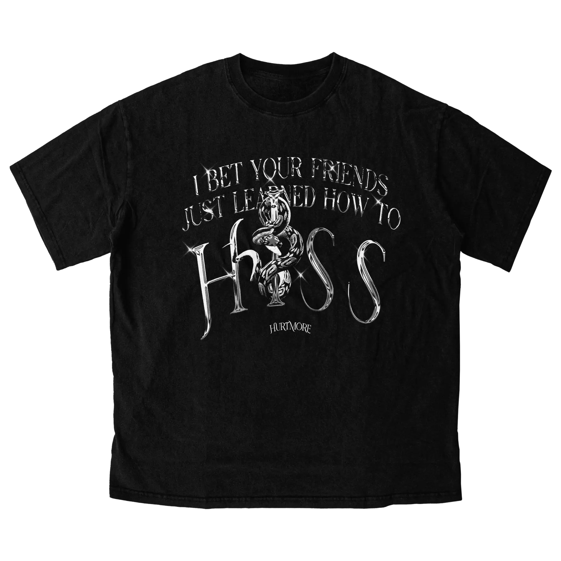 Hiss Black Tee - HurtingPeace
