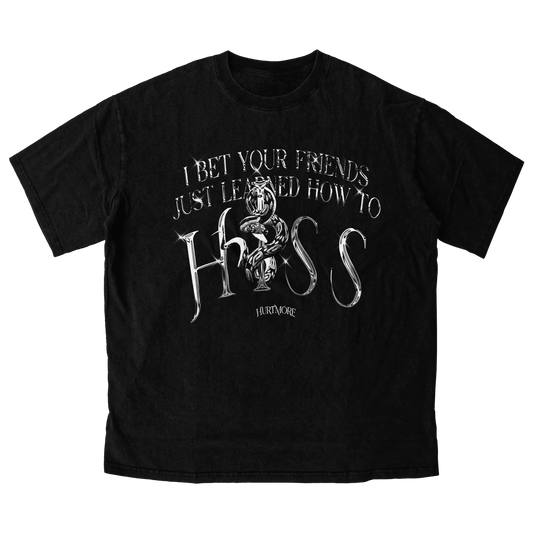 Hiss Black Tee - HurtingPeace