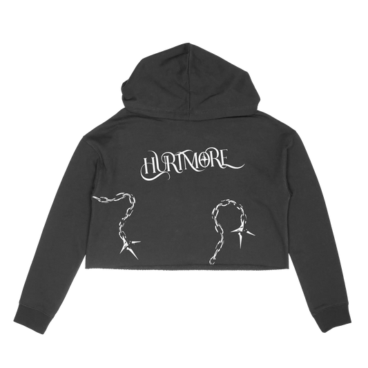 HURTMORE Black Crop Hoodie - HurtingPeace