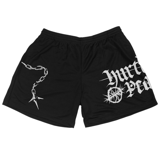 HURTMORE Black Poly Shorts - HurtingPeace