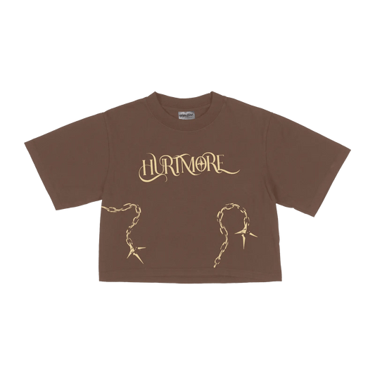 HURTMORE Brown Crop Top - HurtingPeace