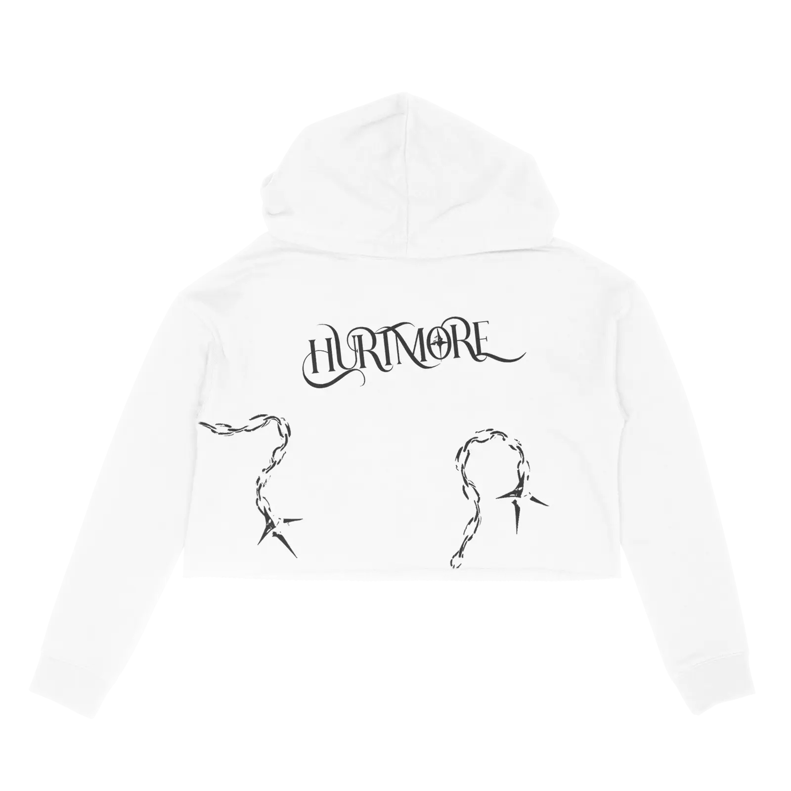 HURTMORE White Crop Hoodie - HurtingPeace