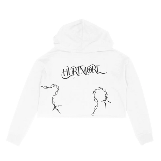 HURTMORE White Crop Hoodie - HurtingPeace