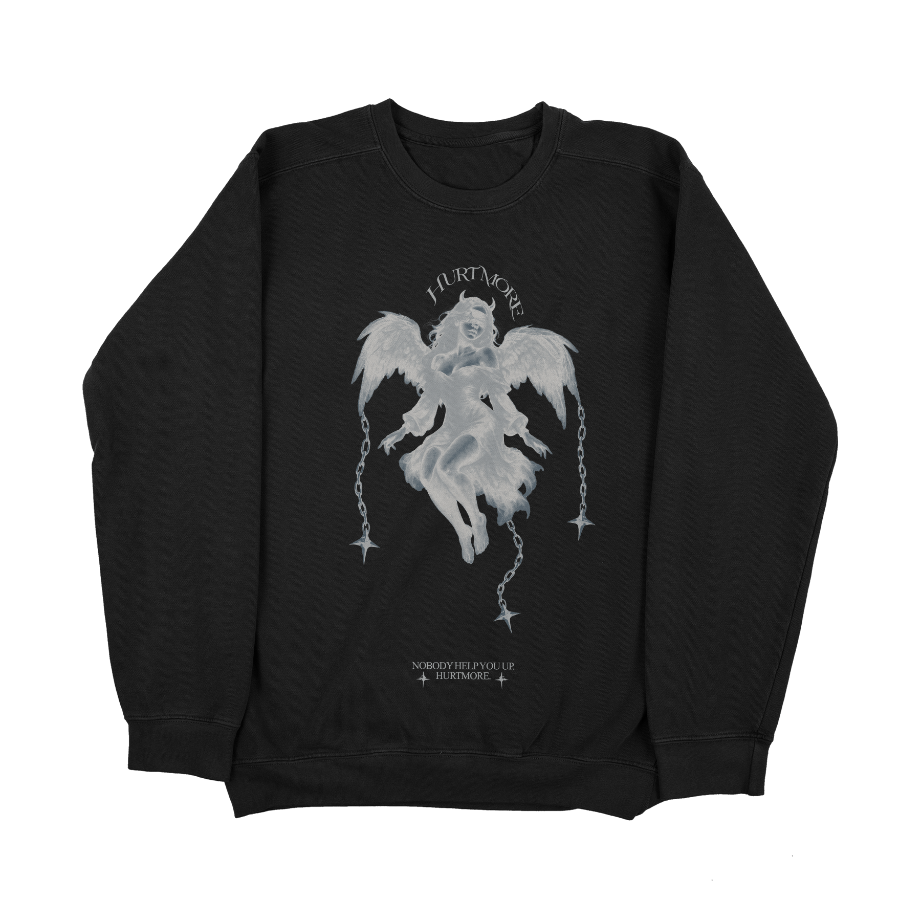 No Help Black Sweatshirt - HurtingPeace