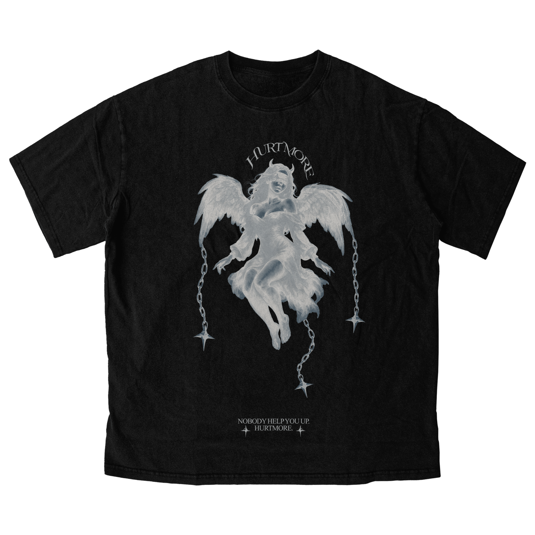 No Help Black Tee - HurtingPeace