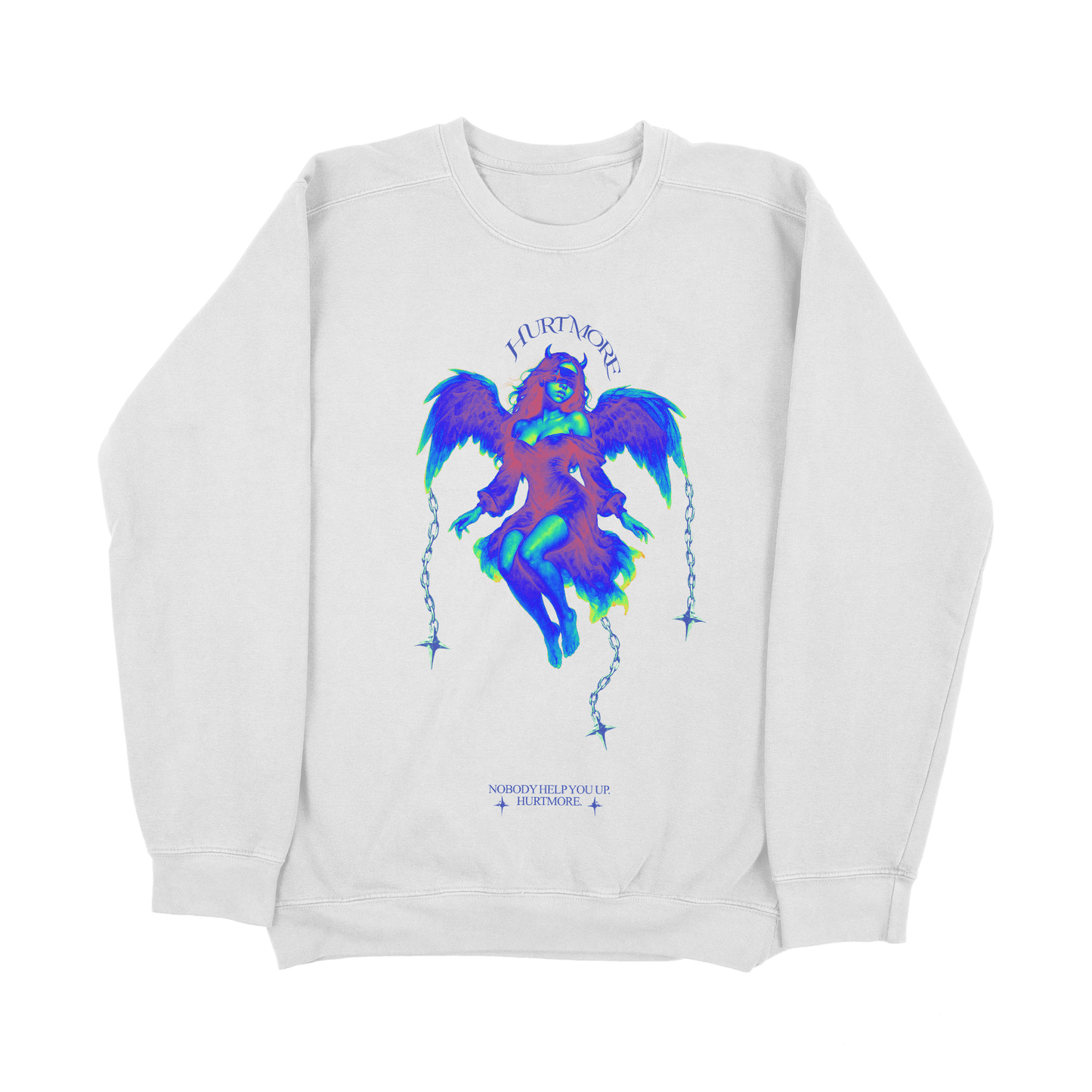 No Help White Sweatshirt - HurtingPeace