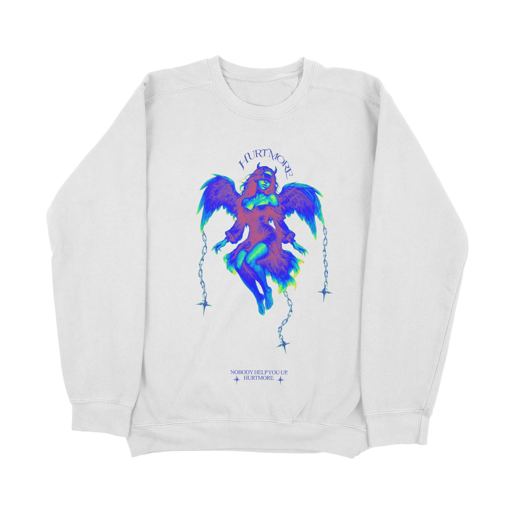 No Help White Sweatshirt - HurtingPeace