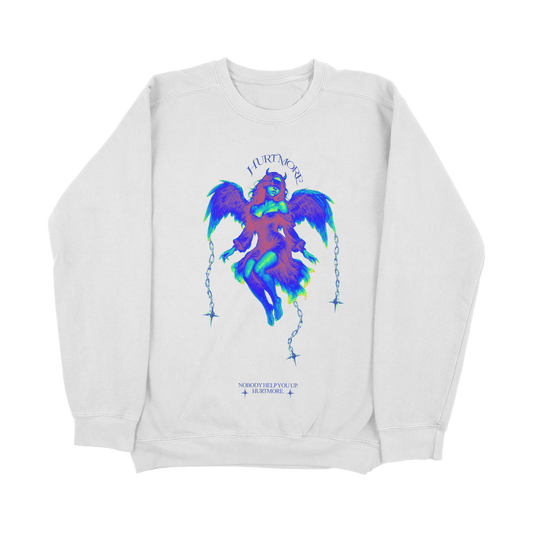 No Help White Sweatshirt - HurtingPeace