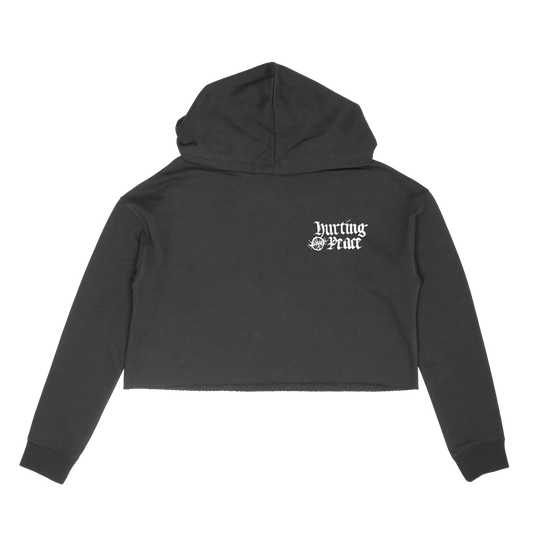 Peaceful Black Crop Hoodie - HurtingPeace