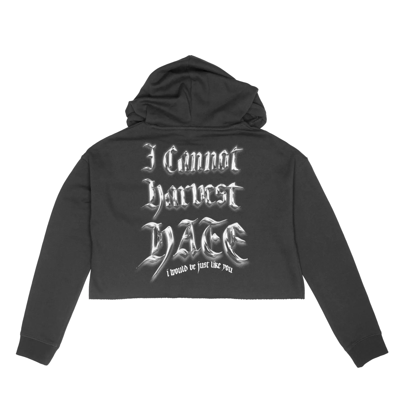 Peaceful Black Crop Hoodie - HurtingPeace
