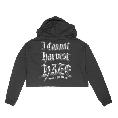 Peaceful Black Crop Hoodie - HurtingPeace